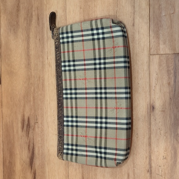 Burberry Burberrys Vintage Nova Check Pouch Cosmetics Bag Small Travel - Picture 4 of 15